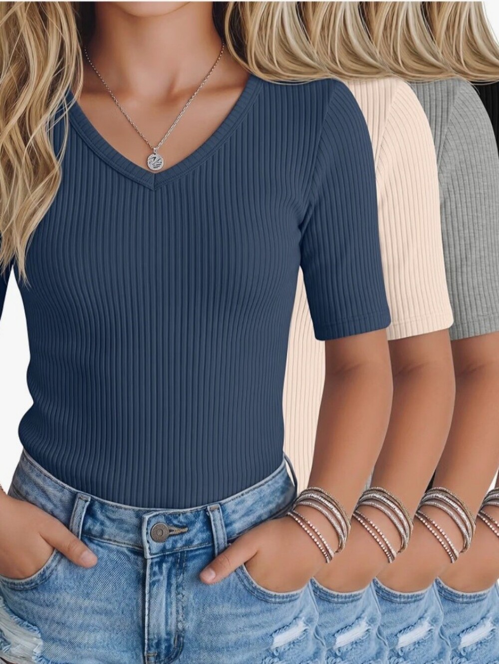 Girls Ribbed Tops - 4 pk